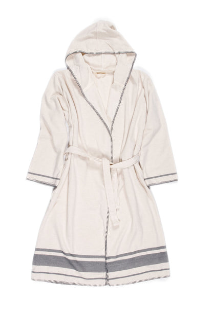 Tofino Towel The Hawthorne Hooded Terry Robe - Natural/Grey