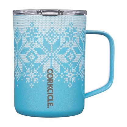 CORKCICLE MUG 16 OZ FAIRISLE BLUE