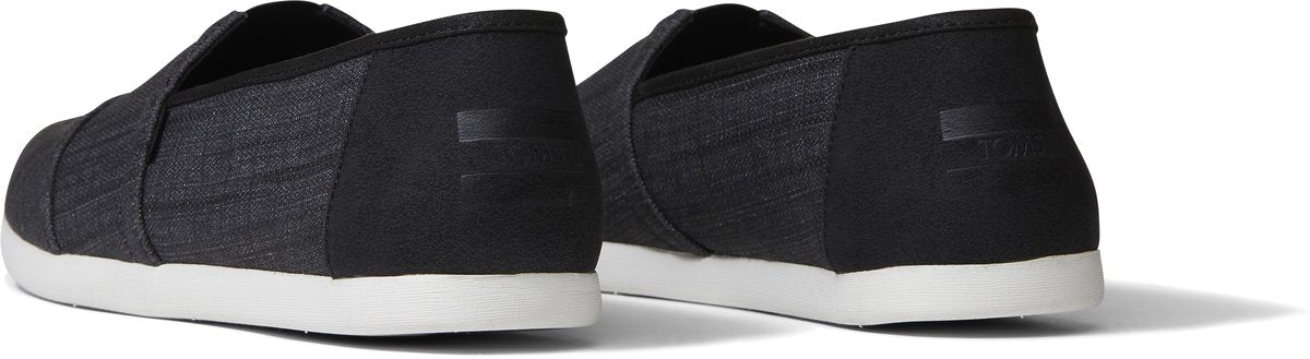 ALPARGATA TOMS NEGRA CON TEJIDO CRUZADO Y RIBETE SINTÉTICO