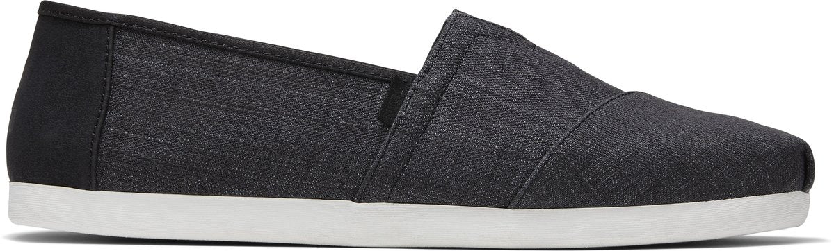 ALPARGATA TOMS NEGRA CON TEJIDO CRUZADO Y RIBETE SINTÉTICO