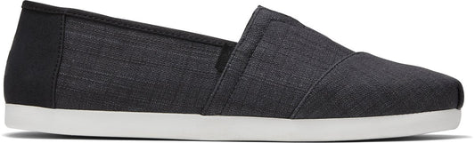 TOMS ALPARGATA BLACK CROSSWEAVE/SYNTHETIC TRIM