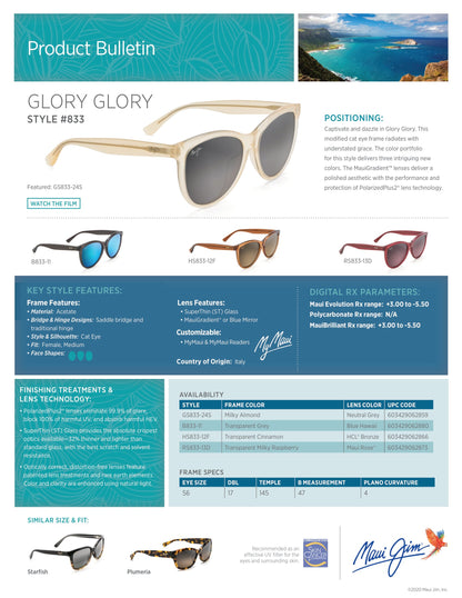 MAUI JIM GLORY GLORY - MILKY ALMOND/NEUTRAL GREY