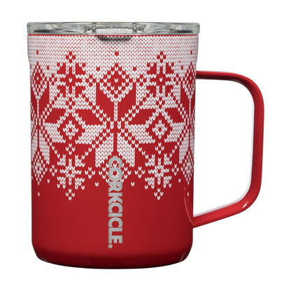 CORKCICLE MUG 16 OZ FAIRISLE RED