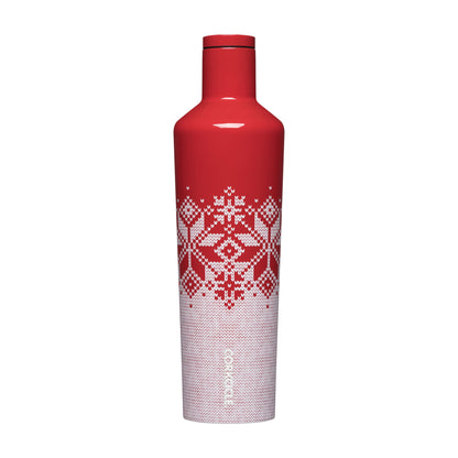 CORKCICLE CANTEEN 25 OZ FAIRISLE RED