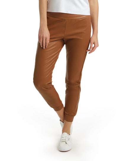 COMMANDO FAUX LEATHER JOGGER COCOA