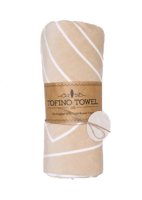 TOFINO TOWEL THE PALM VELOUR ROUND TOWEL SAND