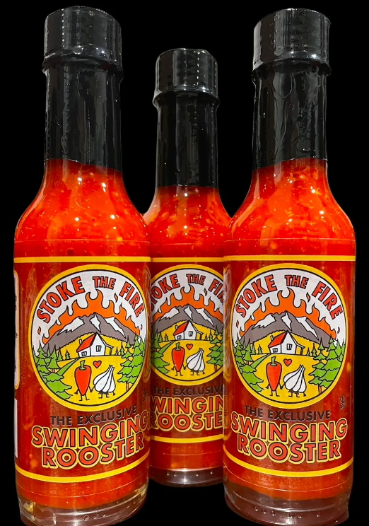 STOKE THE FIRE SWINGING ROOSTER HOT SAUCE
