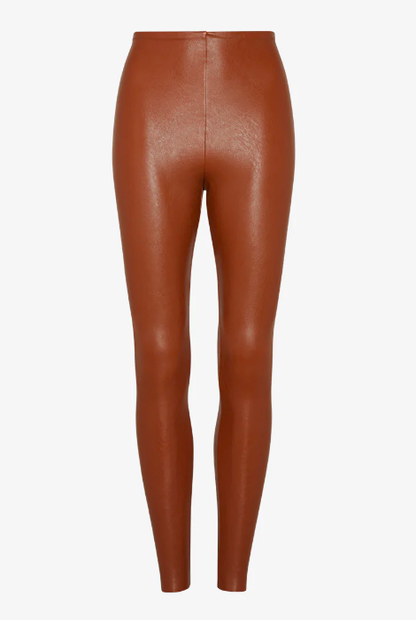 LEGGINGS COMMANDO EN SIMILI CUIR CACAO