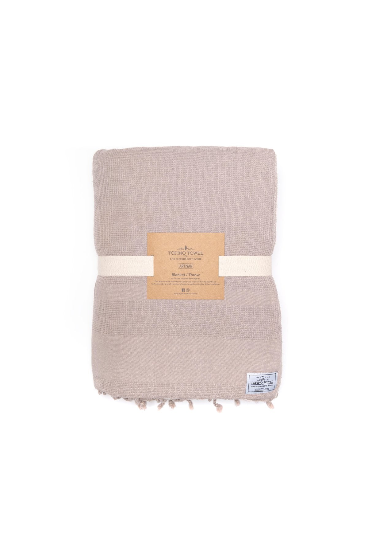 TOFINO TOWEL THE SHORE WASHED WAFFLE THROW MINK