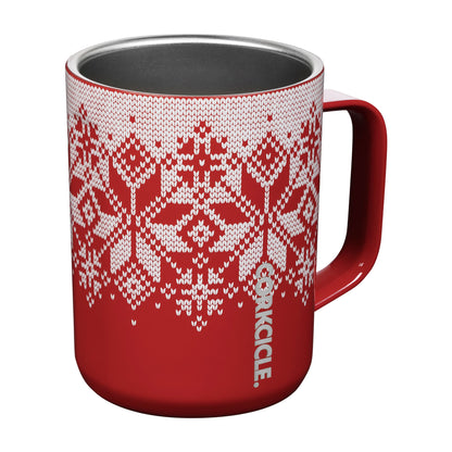 CORKCICLE MUG 16 OZ FAIRISLE RED