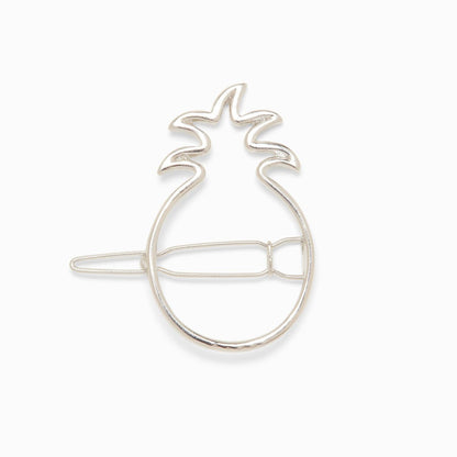 PURA VIDA PINEAPPLE HAIR BARRETTE SILVER